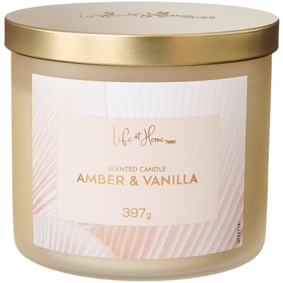 Life at Home Amber and Vanilla Scented Candle 1 ea, $16.00/1ea