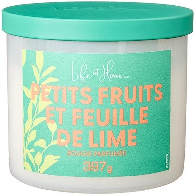 Life at Home Bougie parfumée Petits fruits et feuille de lime 1 ea, 16,00 $/1ch