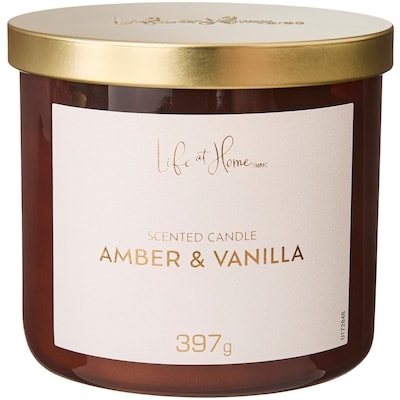 Life at Home Amber and Vanilla Scented Candle 1 ea, $16.00/1ea