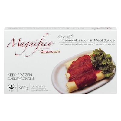 Magnifico Homestyle Cheese Manicotti In Meat Sauce 900 g, $1.78/100g