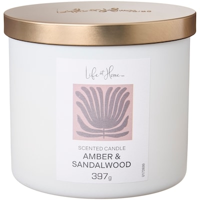 Life at Home Amber and Sandalwood Scented Candle 1 ea, $16.00/1ea