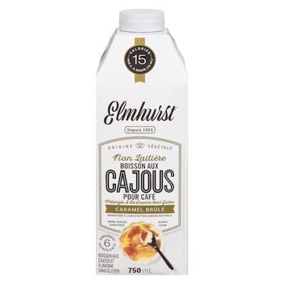 Elmhurst Boisson aux cajous et à l'avoine sans gluten caramel brûlé 750 ml, 1,80 $/100ml