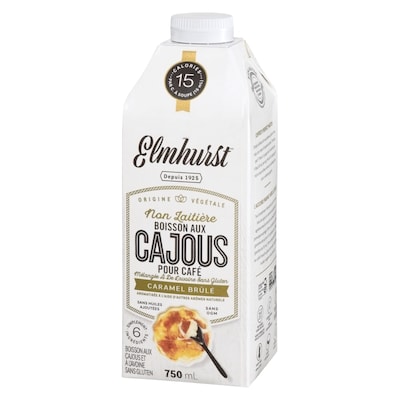 Boisson aux cajous et à l'avoine sans gluten caramel brûlé