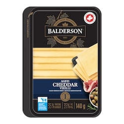 Balderson Fromage naturel tranché cheddar vieilli 1 an 140 g, 4,85 $/100g