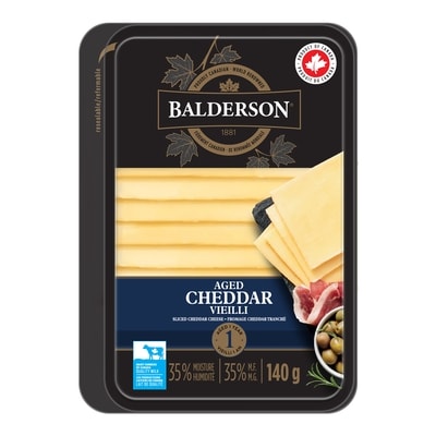 Balderson Fromage naturel tranché cheddar vieilli 1 an 140 g, 5,35 $/100g