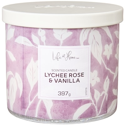 Life at Home Lychee Rose and Vanilla Scented Candle 1 ea, $16.00/1ea