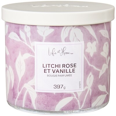 Life at Home Bougie parfumée Litchi rose et vanille 1 ea, 16,00 $/1ch