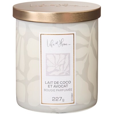 Life at Home Bougie parfumée Lait de coco et avocat 1 ea, 10,00 $/1ch