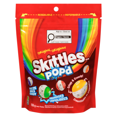 Skittles Friandises lyophilisées originaux 155 g, 5,48 $/100g