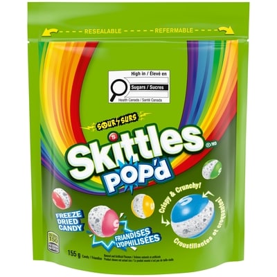 Skittles Sour Freeze Dried Candy, Bag 155 g, $5.16/100g