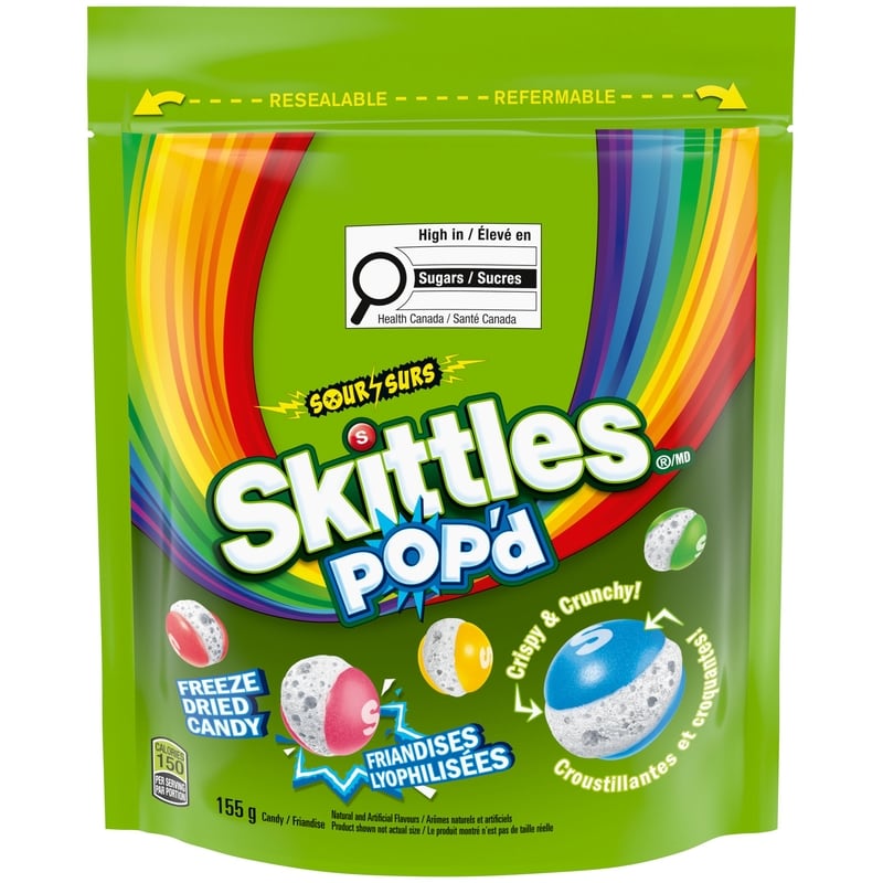 Skittles Sour Freeze Dried Candy, Bag - 155 g | Zehrs