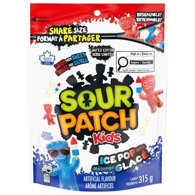 Sour Patch Kids Candy Ice Pop Mix Share Size Limited Edition 315 g, $1.59/100g