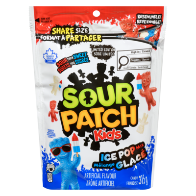 Sour Patch Kids Candy Ice Pop Mix Share Size Limited Edition 315 g, $1.43/100g