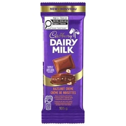 Cadbury Dairy Milk Crème de noisettes 105 g, 3,32 $/100g