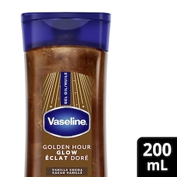 Vaseline Huile Scintillante Glazed and Glisten Éclat Golden Hour Vanille Cacao 200 ml, 5,00 $/100ml