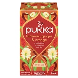 Flavoured Herbal Tea Sachets Turmeric, Ginger & Orange Organic