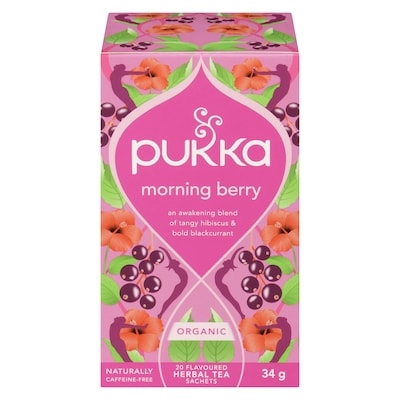 Pukka Flavoured Herbal Tea Sachets Morning Berry Organic 20 ea, $0.52/1ea