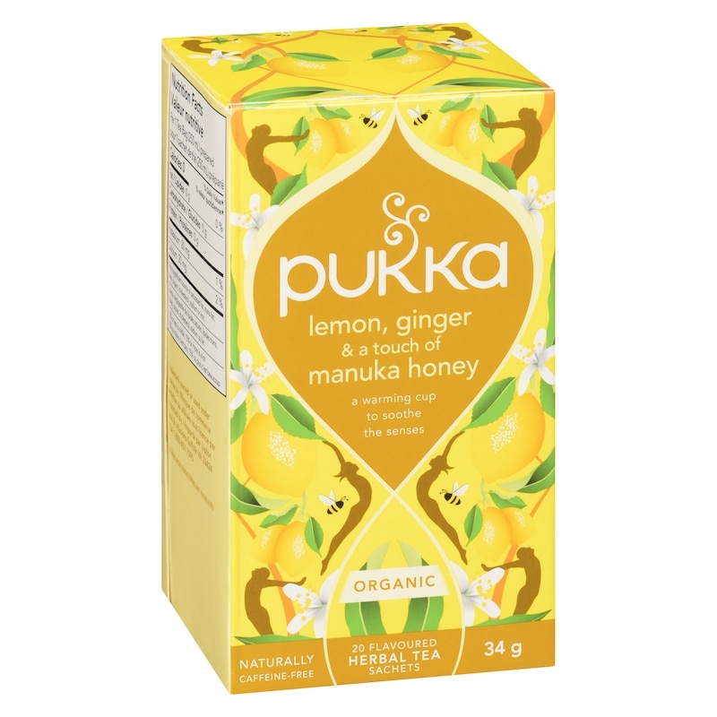 Flavoured Herbal Tea Sachets Lemon, Ginger & A Touch Of Manuka Honey Organic