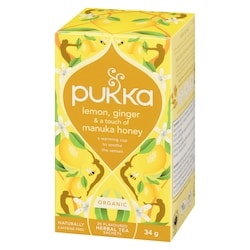 Pukka Flavoured Herbal Tea Sachets Lemon, Ginger & A Touch Of