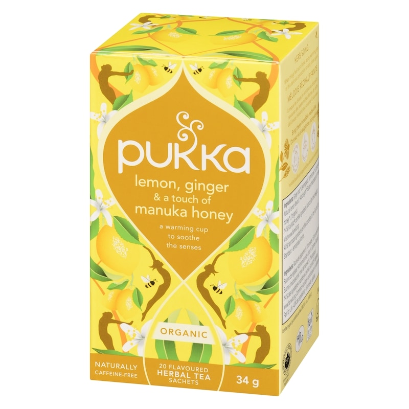 Flavoured Herbal Tea Sachets Lemon, Ginger & A Touch Of Manuka Honey Organic
