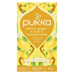 Pukka Flavoured Herbal Tea Sachets Lemon, Ginger & A Touch Of
