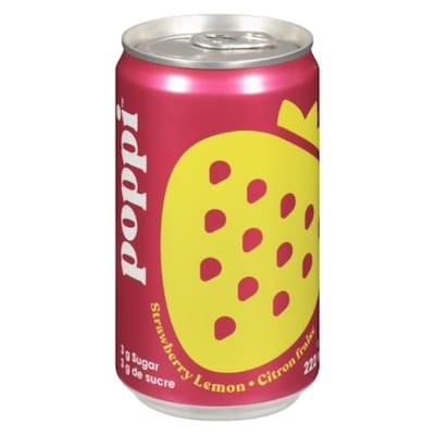Poppi Strawberry Lemon Soda 222 ml, $1.35/100ml