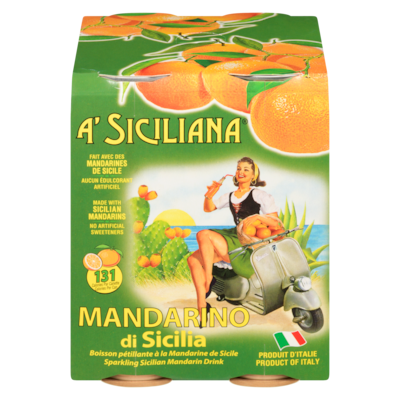 A'Siciliana Sparkling Sicilian Mandarin Drink 4x330.0 ml, $0.76/100ml