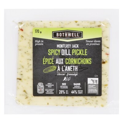 Bothwell Fromage monterey jack épicé aux cornichons à l'aneth 28% m.g. 170 g, 5,46 $/100g