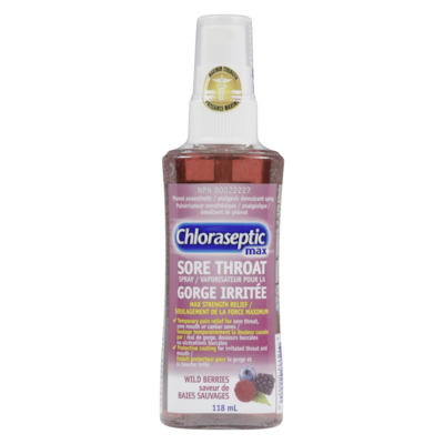 Sore Throat Spray Maximum Strength Wild Berries