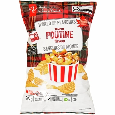 President's Choice World of Flavours Chips, Poutine 200 g, $1.25/100g