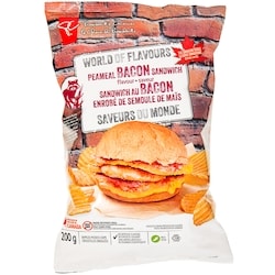 le Choix du Président Croustilles saveurs du monde sandwich au bacon enrobé de semoule de maïs 200 g, 1,25 $/100g