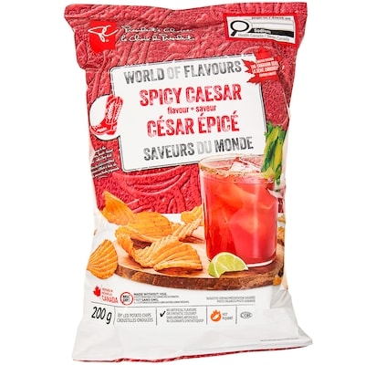 President's Choice World of Flavours Chips, Spicy Caesar 200 g, $1.25/100g