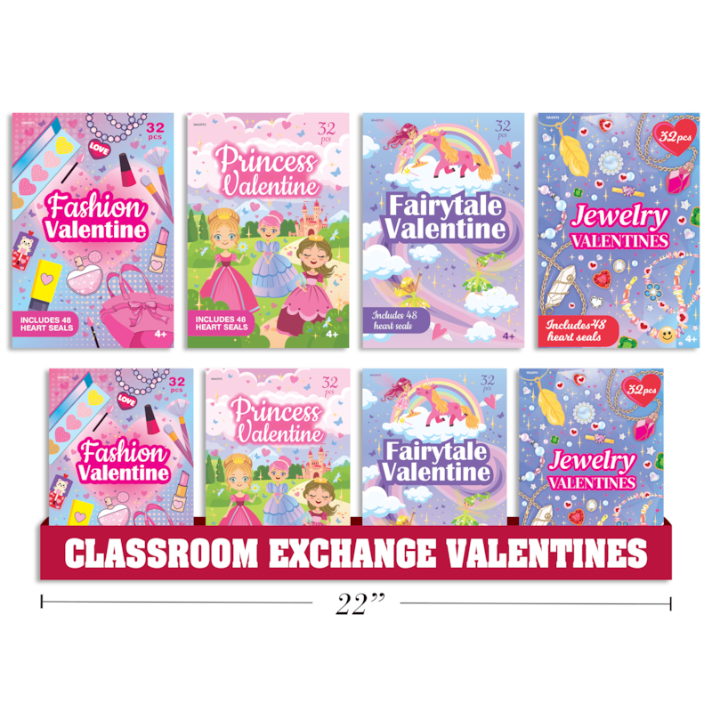 Valentine Girls Cards with stickers