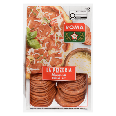 Roma La Pizzeria Pepperoni piquant 250 g, 2,20 $/100g