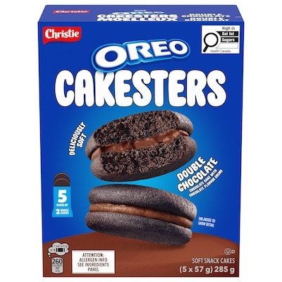 Christie OREO Cakesters Soft Snack Cakes Double Chocolate 285 g, $1.93/100g