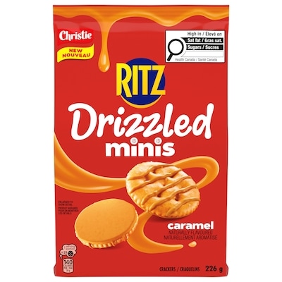 Christie RITZ Drizzled Minis Caramel Crackers, Sweet & Salty Snack 226 g, $1.99/100g