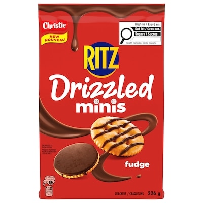Christie RITZ Drizzled Minis Fudge Crackers Sweet & Salty Snack 226 g, $1.99/100g