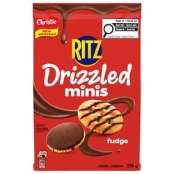 Christie Craquelins RITZ Drizzled Minis au fudge, collation sucrée-salée 226 g, 2,87 $/100g