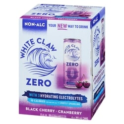 WHITE CLAW Non-Alcoholic Hard Seltzer Black Cherry Cranberry