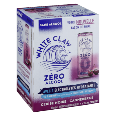 Boisson pétillante non alcoolisée cerise noire canneberge