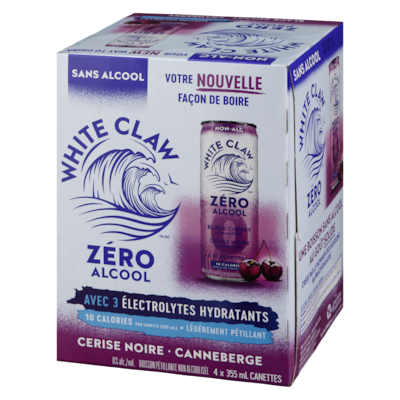 Boisson pétillante non alcoolisée cerise noire canneberge