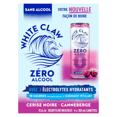 Boisson pétillante non alcoolisée cerise noire canneberge