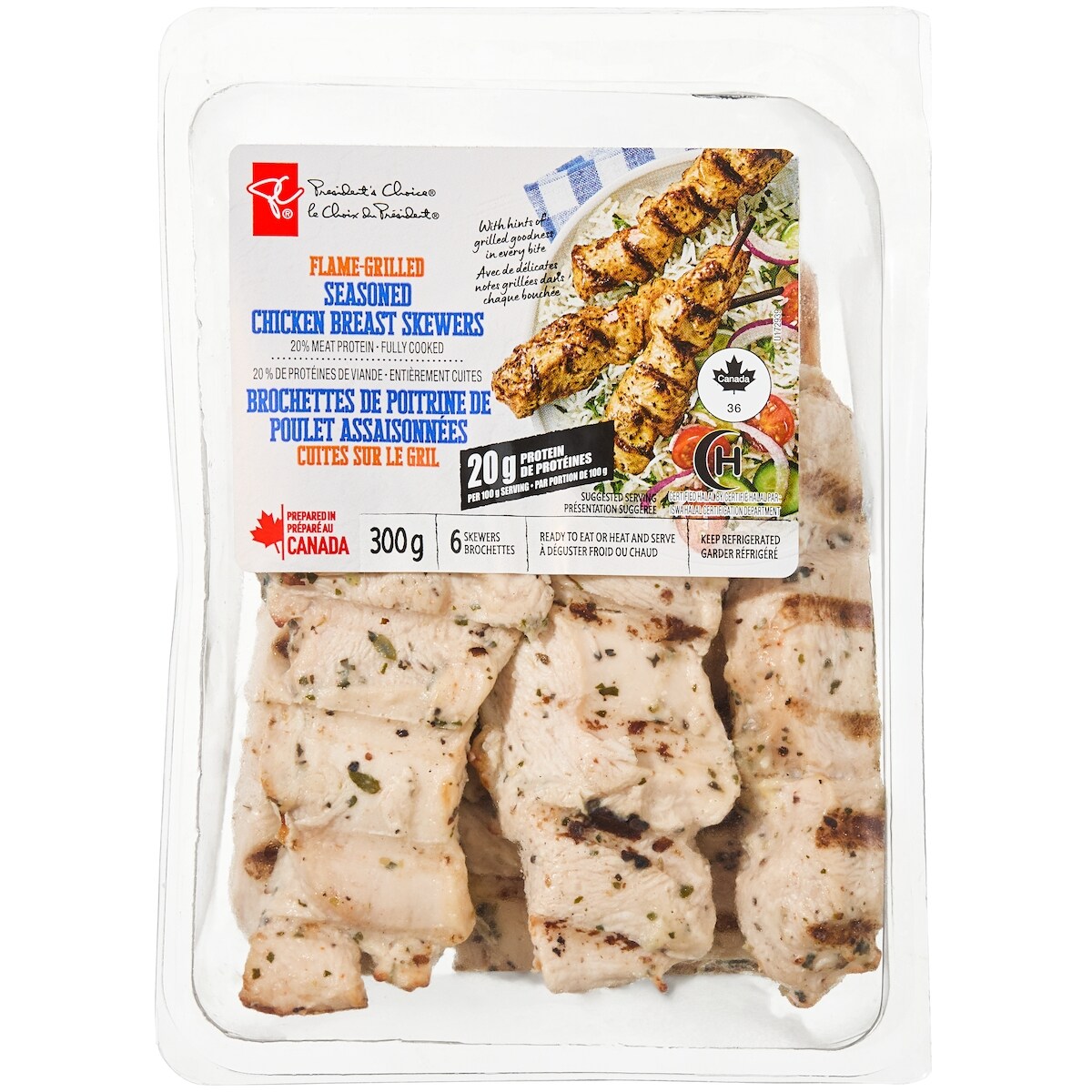 President's Choice Flame-Grilled Seasoned Chicken Breast Skewers
