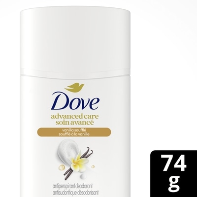 Dove Soin Avancé Déodorant Antitranspirant, Soufflé à la Vanille 74 g, 12,15 $/100g