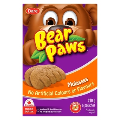 Dare Bear Paws Molasses Cookies 210 g, $1.90/100g
