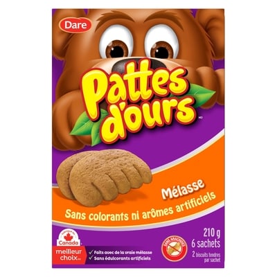 Dare Biscuits Pattes d’ours Mélasse 210 g, 2,61 $/100g