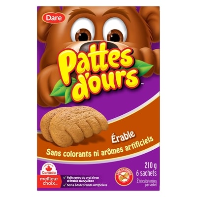 Dare Biscuits Pattes d’ours Érable 210 g, 2,61 $/100g