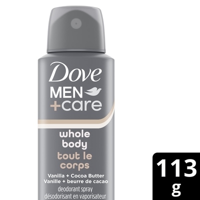 Dove Déodorant Spray Corps Entier Vanille + Beurre de cacao 113 g, 9,73 $/100g
