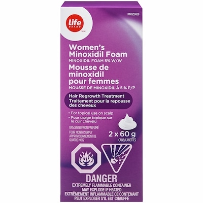 Life Brand Women's Unscented Minoxidil Foam 5% Hair Regrowth Treatment 120 g, $58.33/100g