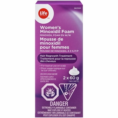 Life Traitement régénérateur de cheveux pour femmes, mousse non parfumée de Minixidil 5 %   120 g, 58,33 $/100g